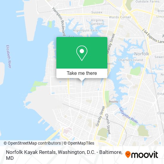 Mapa de Norfolk Kayak Rentals