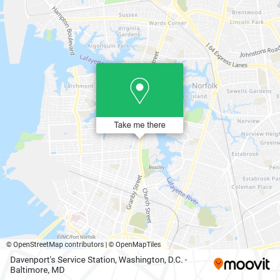 Davenport's Service Station map