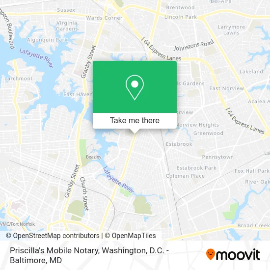 Priscilla's Mobile Notary map