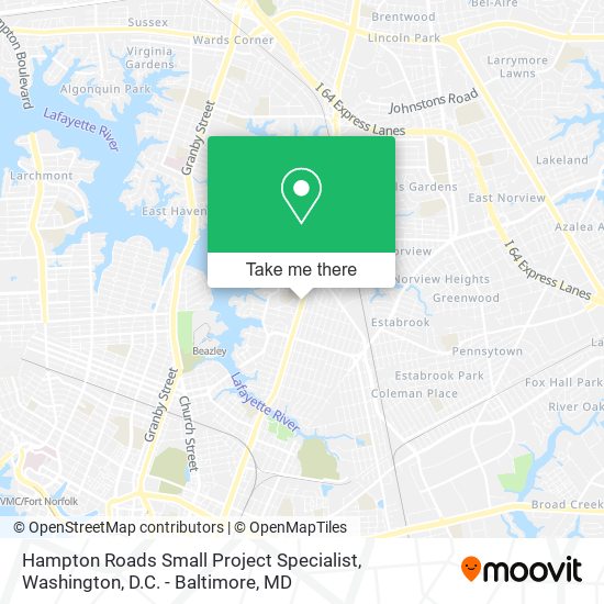 Mapa de Hampton Roads Small Project Specialist