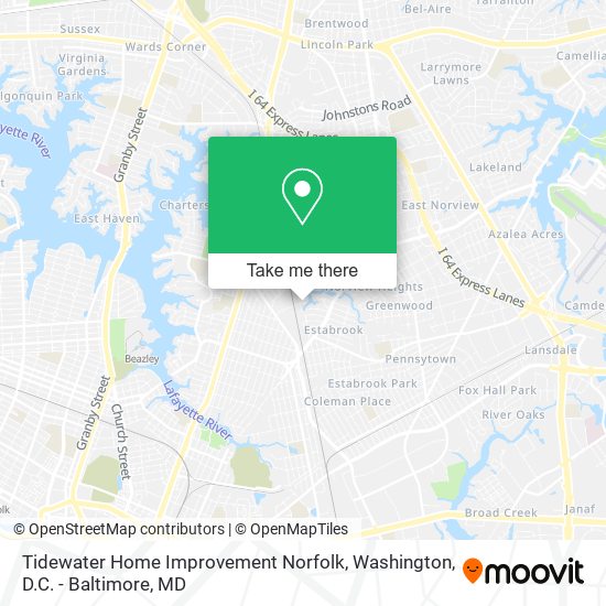 Tidewater Home Improvement Norfolk map