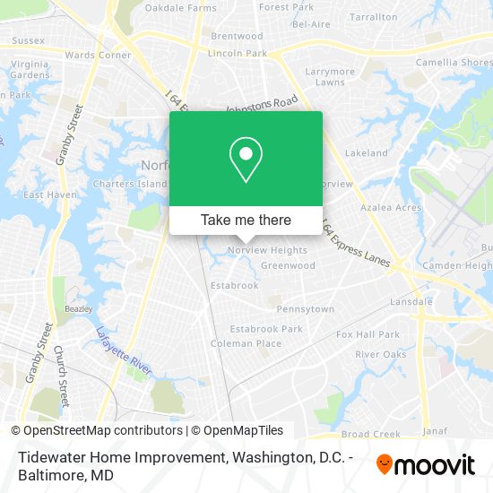 Tidewater Home Improvement map