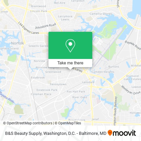 Mapa de B&S Beauty Supply