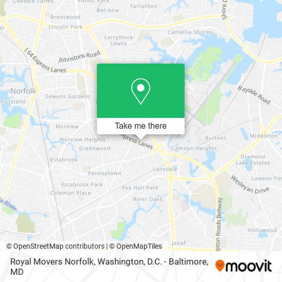 Mapa de Royal Movers Norfolk