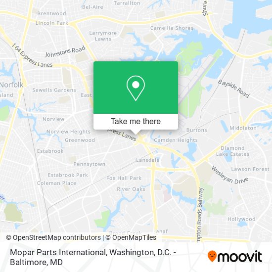 Mapa de Mopar Parts International