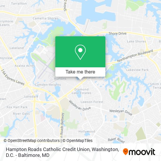 Mapa de Hampton Roads Catholic Credit Union