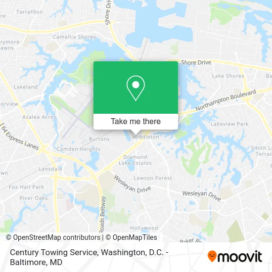 Century Towing Service map