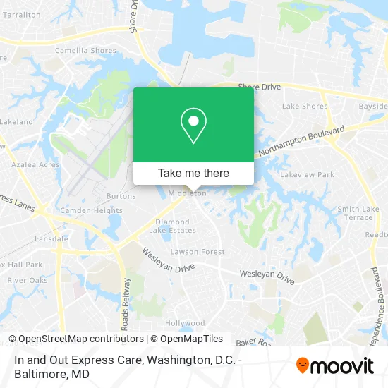 In and Out Express Care map