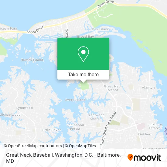Great Neck Baseball map