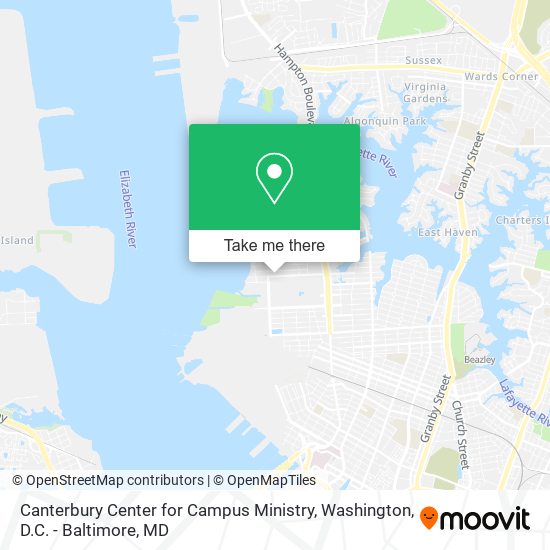 Mapa de Canterbury Center for Campus Ministry