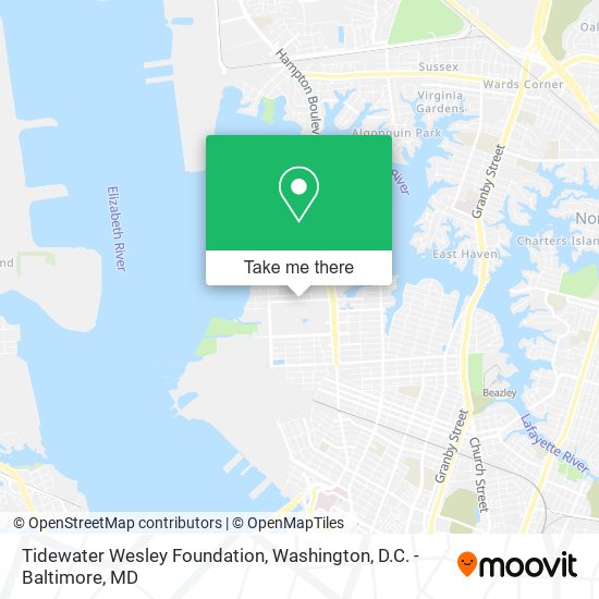 Tidewater Wesley Foundation map