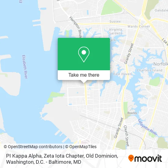 PI Kappa Alpha, Zeta Iota Chapter, Old Dominion map