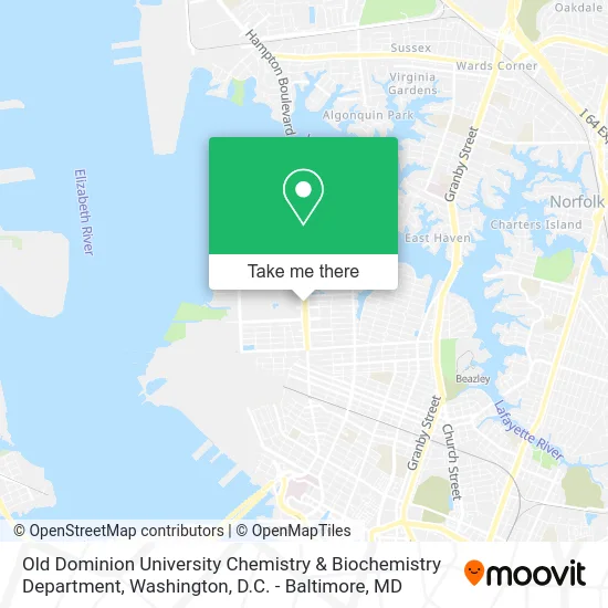 Old Dominion University Chemistry & Biochemistry Department map