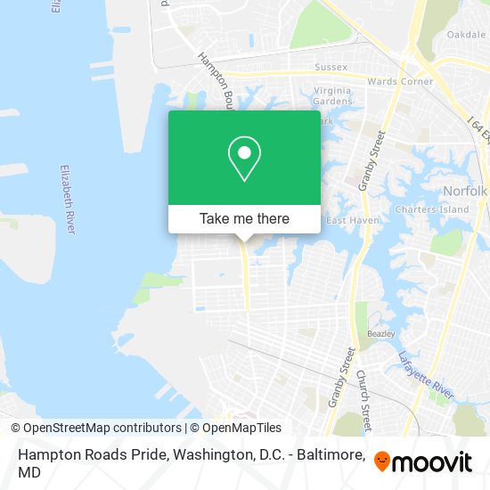 Mapa de Hampton Roads Pride