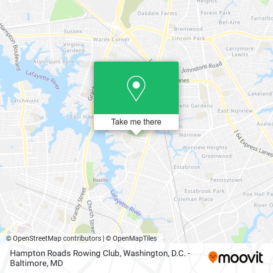 Hampton Roads Rowing Club map
