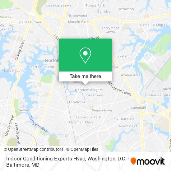 Indoor Conditioning Experts Hvac map