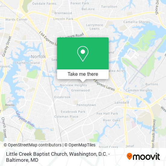 Little Creek Baptist Church map