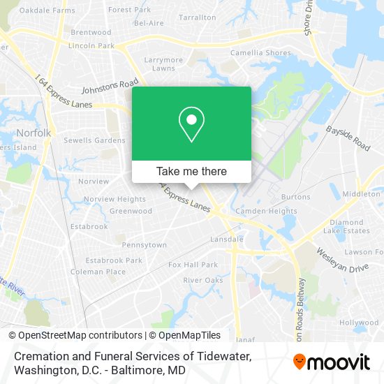 Cremation and Funeral Services of Tidewater map