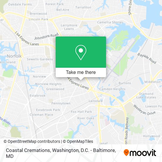Coastal Cremations map