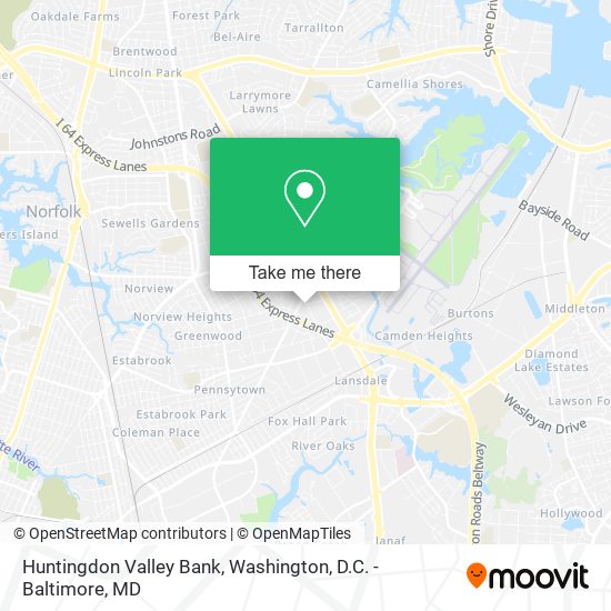 Mapa de Huntingdon Valley Bank