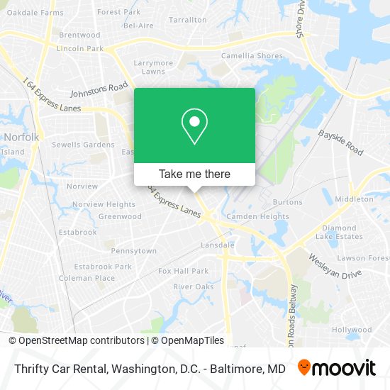 Thrifty Car Rental map