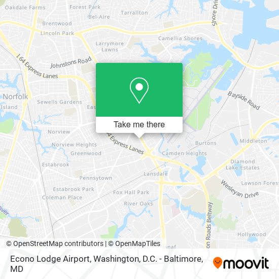Mapa de Econo Lodge Airport