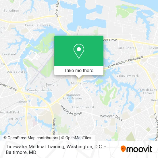 Tidewater Medical Training map