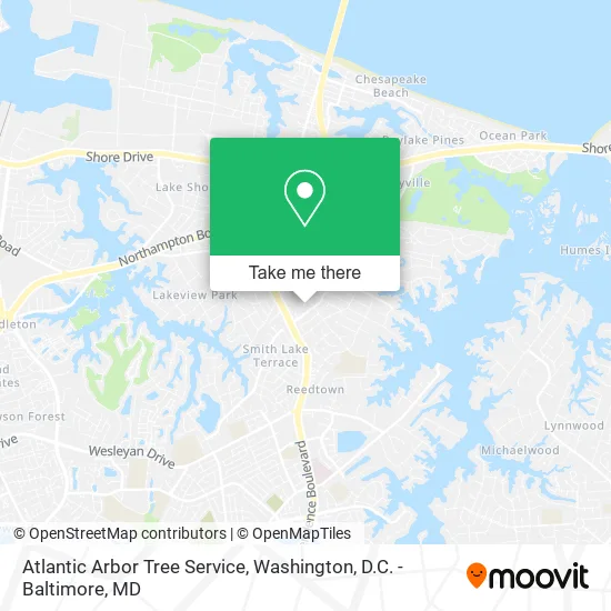 Atlantic Arbor Tree Service map