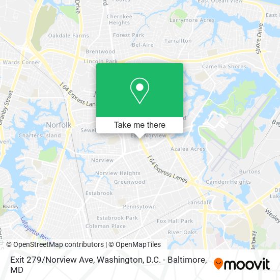 Exit 279/Norview Ave map