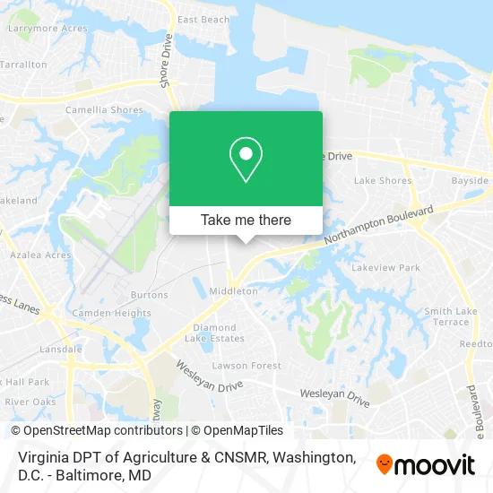 Mapa de Virginia DPT of Agriculture & CNSMR