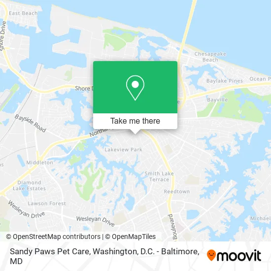 Sandy Paws Pet Care map