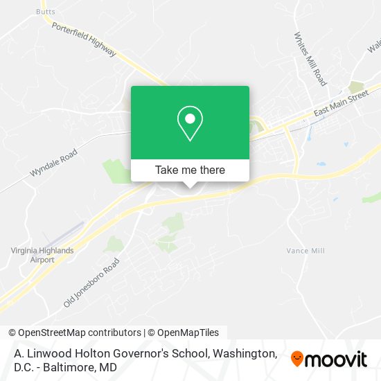 A. Linwood Holton Governor's School map