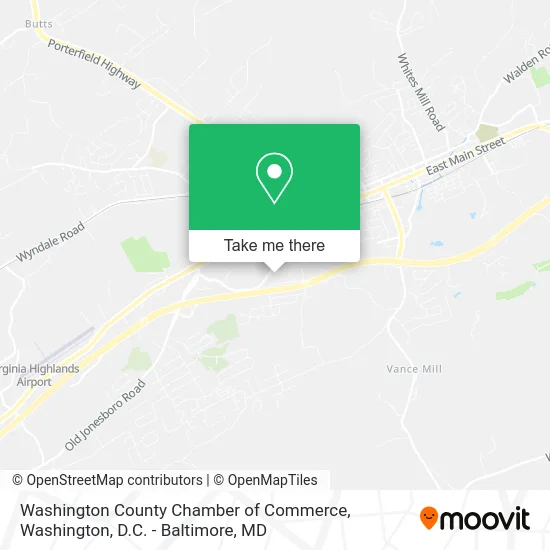 Washington County Chamber of Commerce map
