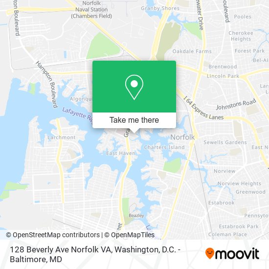 128 Beverly Ave Norfolk VA map