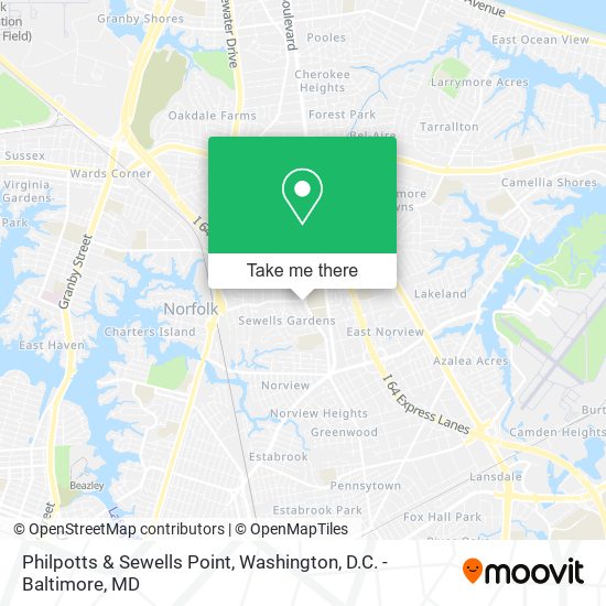 Philpotts & Sewells Point map