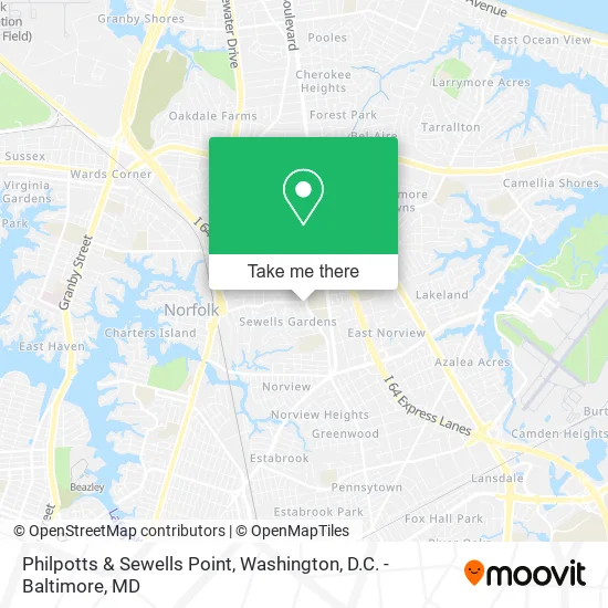 Mapa de Philpotts & Sewells Point