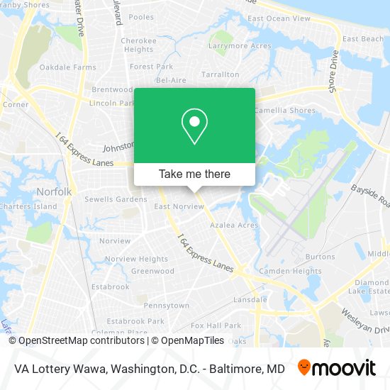 VA Lottery Wawa map