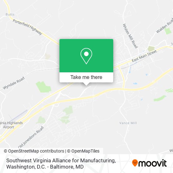 Southwest Virginia Alliance for Manufacturing map