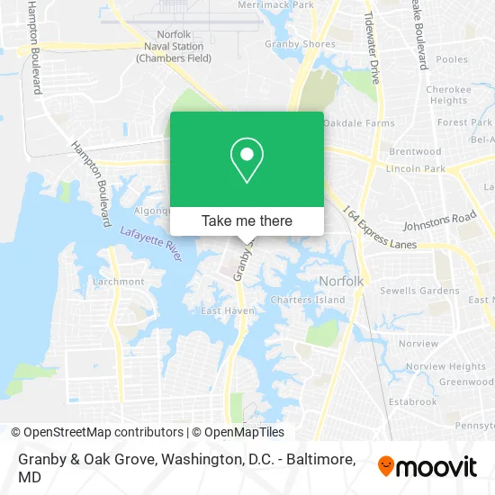 Granby & Oak Grove map