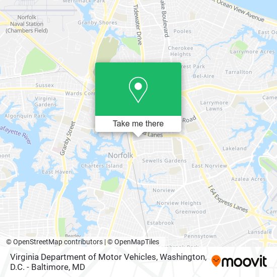Mapa de Virginia Department of Motor Vehicles
