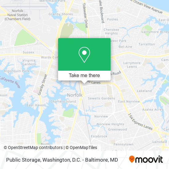 Mapa de Public Storage