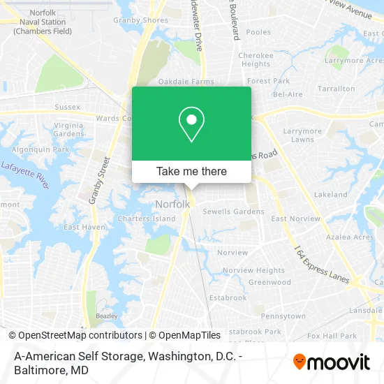 Mapa de A-American Self Storage