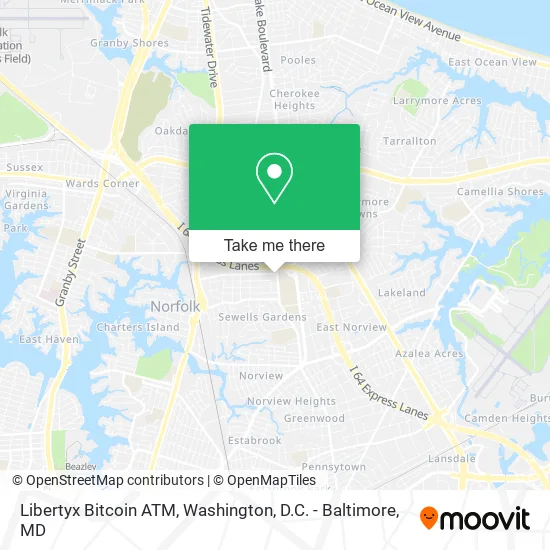 Mapa de Libertyx Bitcoin ATM