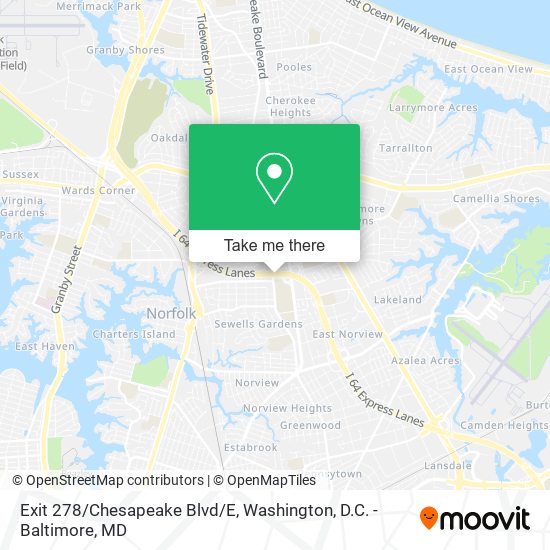 Exit 278/Chesapeake Blvd/E map