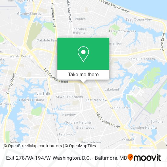 Exit 278/VA-194/W map