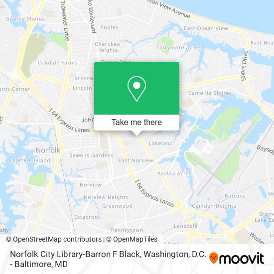 Mapa de Norfolk City Library-Barron F Black