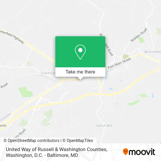 United Way of Russell & Washington Counties map