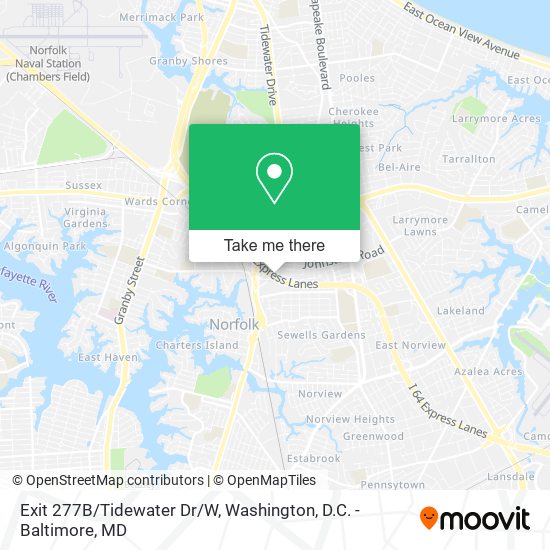 Exit 277B/Tidewater Dr/W map
