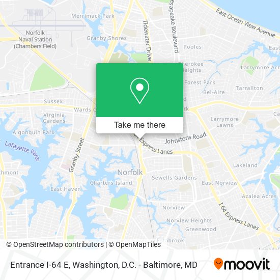 Entrance I-64 E map