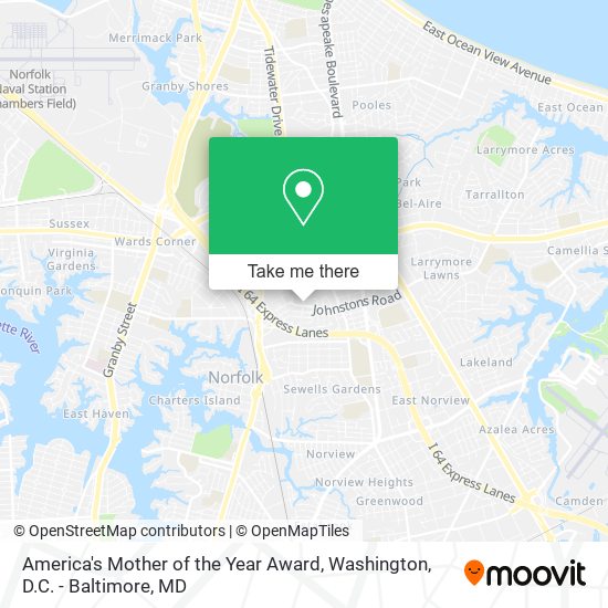 America's Mother of the Year Award map